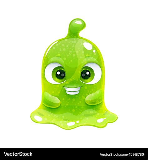 Little cute cartoon slime character icon Vector Image