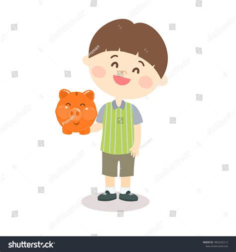 Cartoon Cute Kids Saving Money Stock Vector (Royalty Free) 1803242212 | Shutterstock