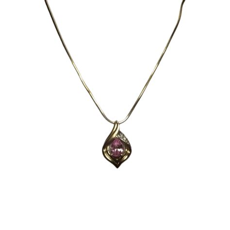 Pink Sapphire & Diamond Gold Necklace | JewelryShuk