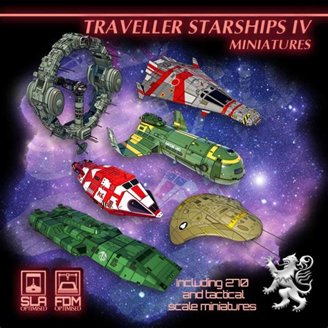 3D Printable Traveller Starship Miniatures IV by 2nd Dynasty