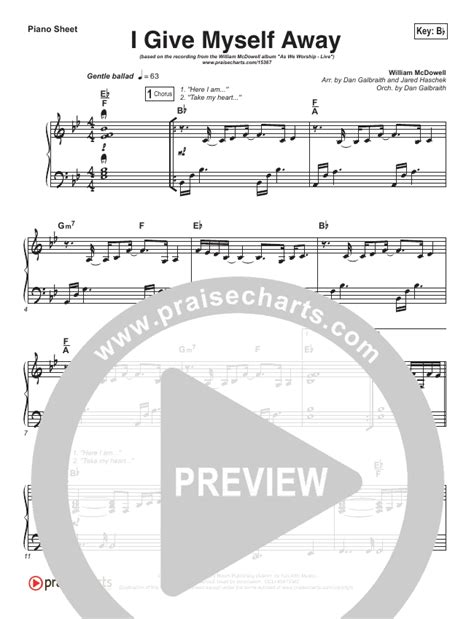 I Give Myself Away Sheet Music (William McDowell) - PraiseCharts