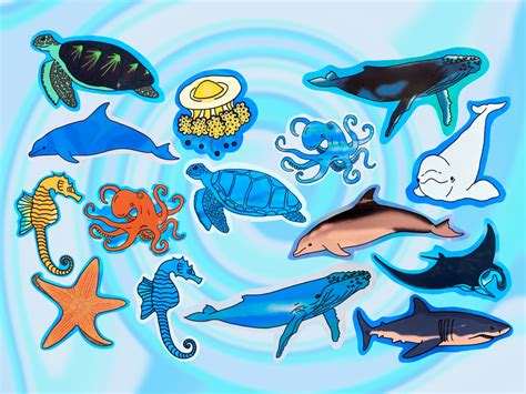 Custom Sticker Multipack Sea Animal Stickers Selection | Etsy