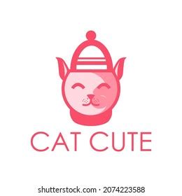 Cute Cat Logo Design Vector Stock Vector (Royalty Free) 2074223588 | Shutterstock