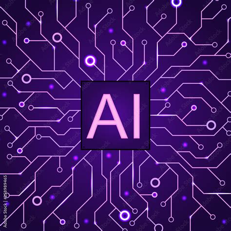 Artificial Intelligence dark purple background. Stock Vector | Adobe Stock