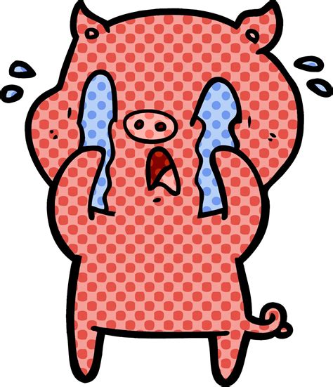 crying pig cartoon 12402710 Vector Art at Vecteezy