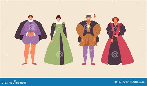 Renaissance people set stock vector. Illustration of ancient - 187473921