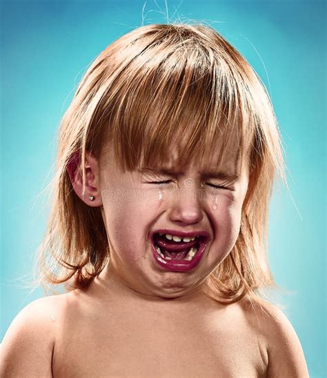 Portrait of a Little Girl. she is Crying Stock Image - Image of angry, hurt: 67328591