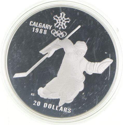 1986 - PROOF 1988 Calgary Winter Olympics Silver $20 Canadian Dollar ...