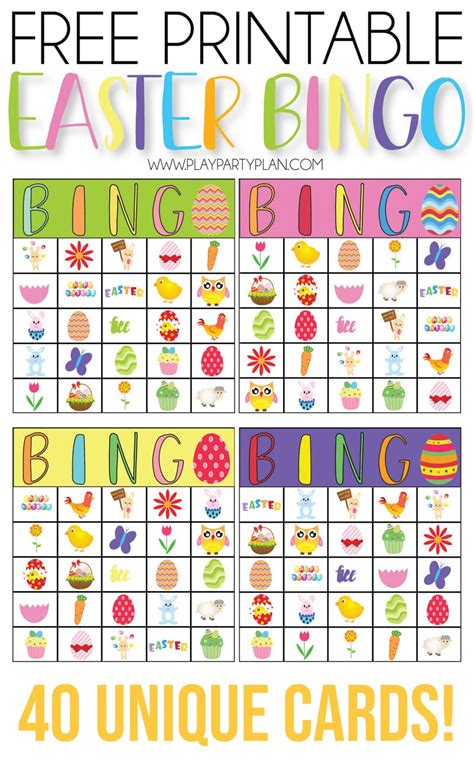 Free Printable Easter Bingo Cards - Play Party Plan