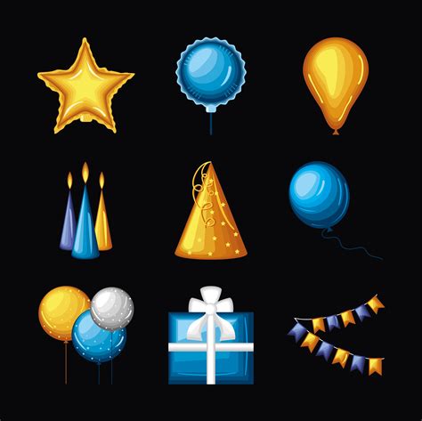 icons birthday party 6211479 Vector Art at Vecteezy