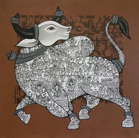 Bull series Nandi 5 | Bull series, Hindu art, Indian paintings