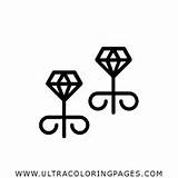 Diamond Earrings Coloring Page  Ultra Pages sketch template
