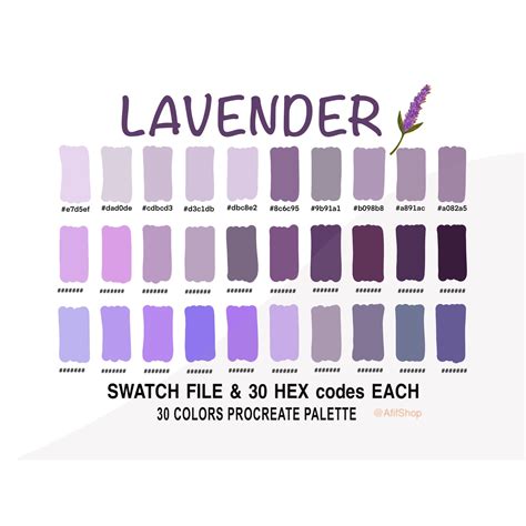 Lavender Color Palette, Color Palette, Purple, Ipad, Procreate App, Swatches, Procreate Tools ...