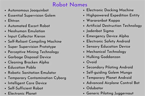 Robot Names: 600+ Cool Robot and Cyborg Name Ideas