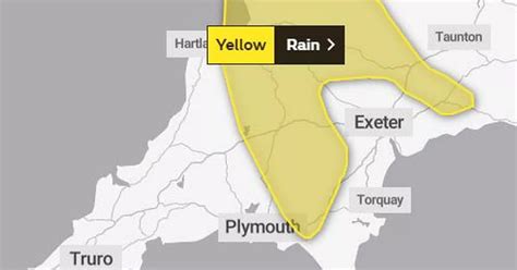 Weather warning for torrential rain in Devon issued - Devon Live