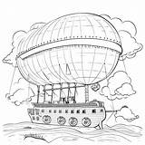 Premium AI Image  Black And White coloring Picture Of A airship sketch template