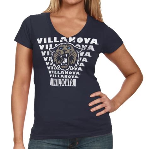 Villanova Wildcats Ladies Vintage Vault V-Neck T-Shirt - Navy Blue ...