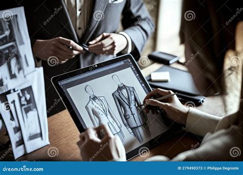 AI Generated Graphic Design Art of Crop Female Tailor Drawing Draft of ...