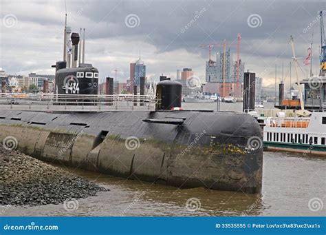 Russian Submarine U-434 in the Port of Hamburg Editorial Image - Image ...