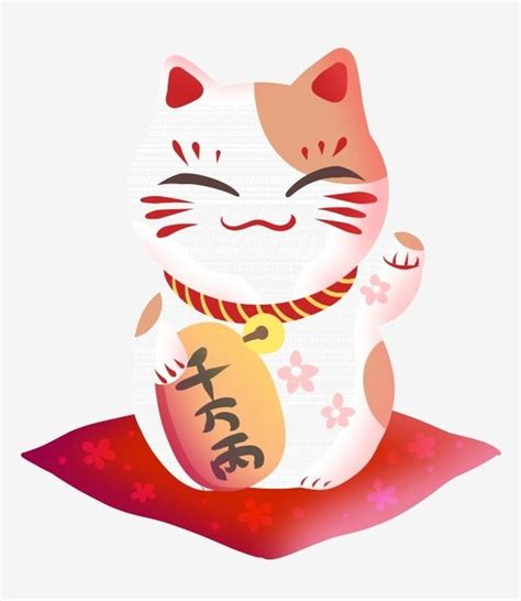 Japanese Lucky Cat White Transparent, Japanese Lucky Cat Decoration Illustration, Cat Clipart ...