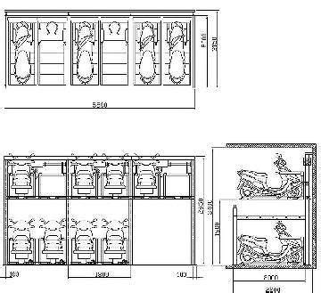 Two-tier parking system Motorcycles | Parking design, Interior architecture, Design planning