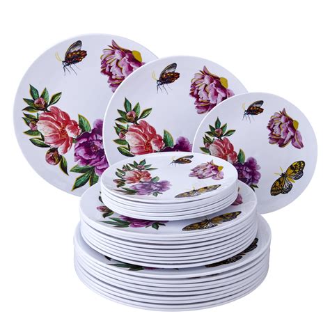 VIBRANT SPRING DESIGN BUTTERFLY PLATES | 30 PC Plastic Plate Set for Wedding Reception | Monarch ...