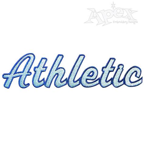 Athletic Script Two Color Machine Embroidery Font - Apex