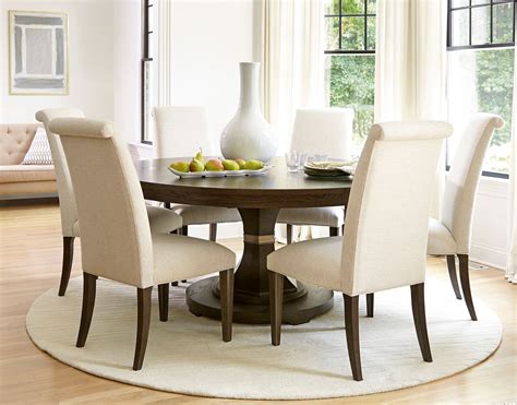 California Round Dining Set W/ Upholstered Chairs (Hollywood Hills ...