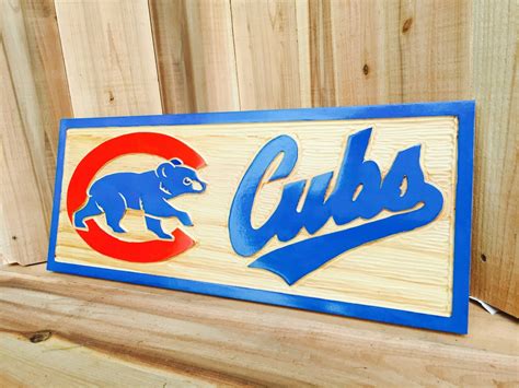 Chicago Cubs sign Cubs sign Man cave sign Man cave decor