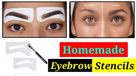 how to make eyebrow stencils at home || perfect eyebrow || - YouTube