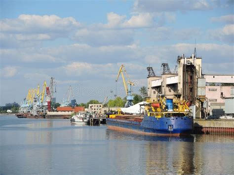 Barge during the loading stock photo. Image of equipment - 67531074