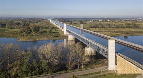 Magdeburg Water Bridge stock image. Image of building - 16060321