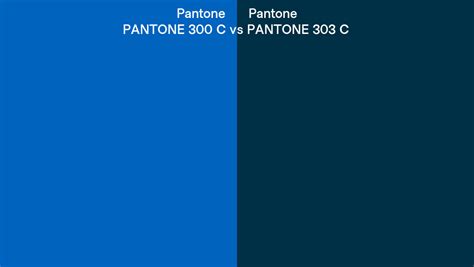 Pantone 300 C vs PANTONE 303 C side by side comparison