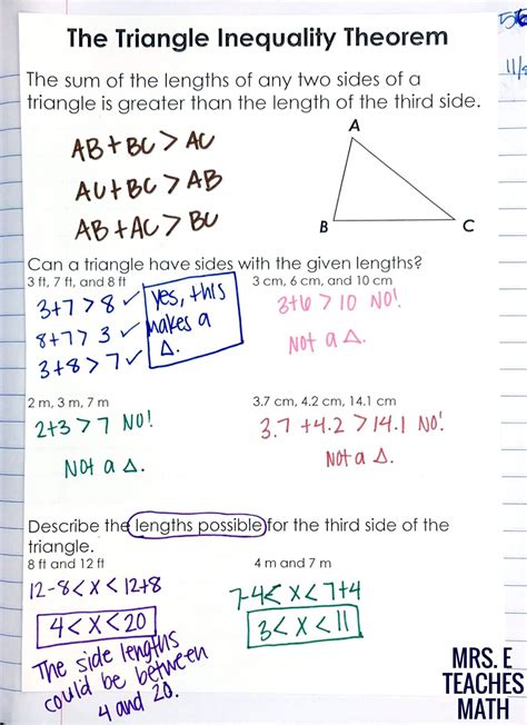 Relationships in Triangles INB Pages | Matemática