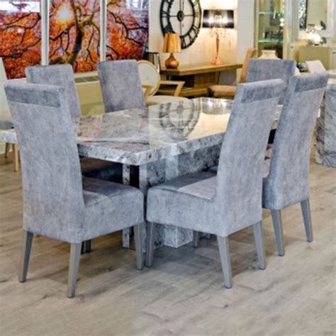 Newcastle Grey Marble Dining Table | Modern Furniture | Dining Tables