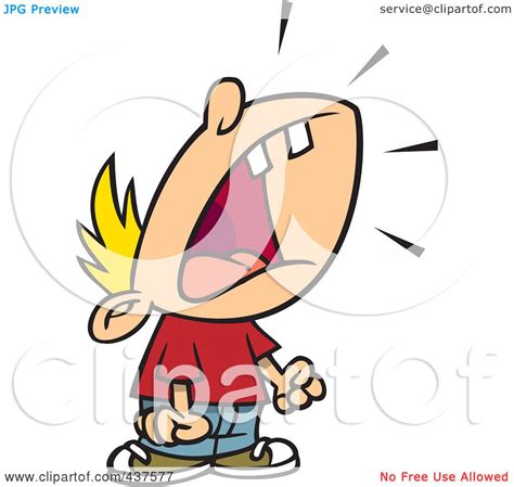 Royalty-Free (RF) Clip Art Illustration of a Cartoon Crying Boy Throwing A Temper Tantrum by ...