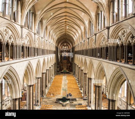 Interior of Salisbury Cathedral, Salisbury, Wiltshire, England Stock ...