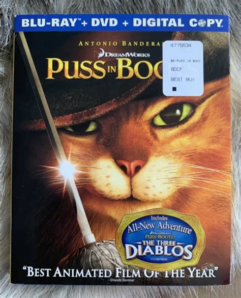 PUSS IN BOOTS Dreamworks Movie Blu Ray DVD Antonio Banderas Exclusive Extras £14.92 - PicClick UK