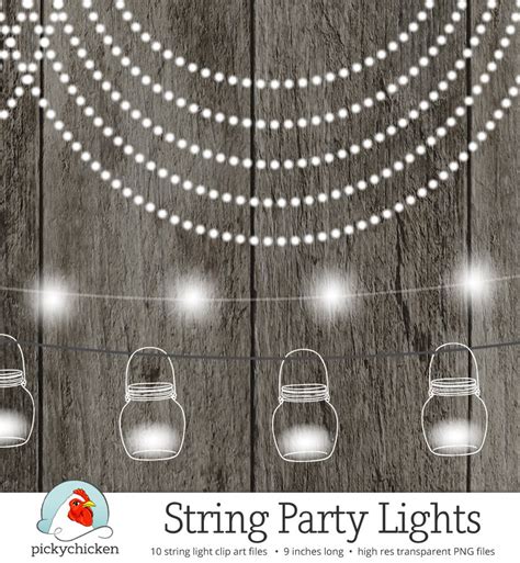 String Lights Clipart Fairy Lights Chalkboard Party Lights - Etsy