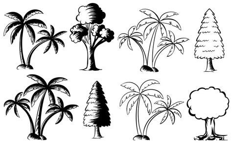 Different types of trees 369389 Vector Art at Vecteezy