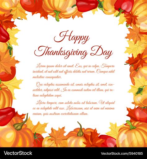 Thanksgiving day greeting card Royalty Free Vector Image