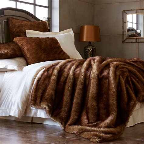 Ombre Faux Fur Mink Blanket & Sham | Faux fur bedding, Luxurious ...