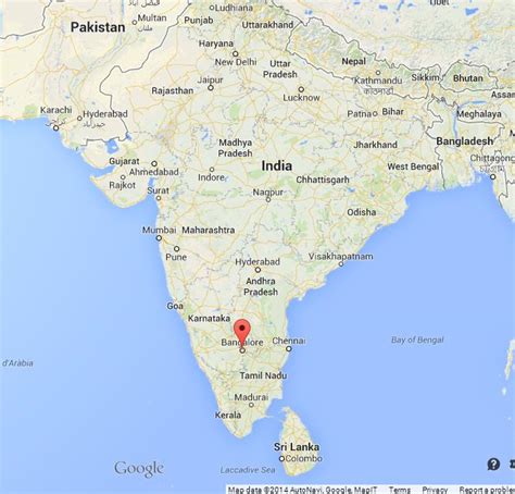 Bangalore on Map of India