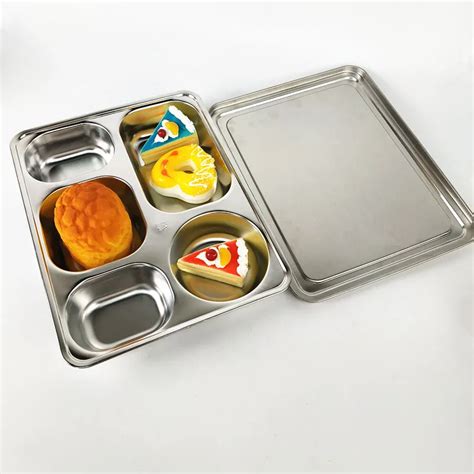 304 Stainless Steel Food Tray With 5 Compartments Hospital Food Tray - Buy Hospital Food Tray ...