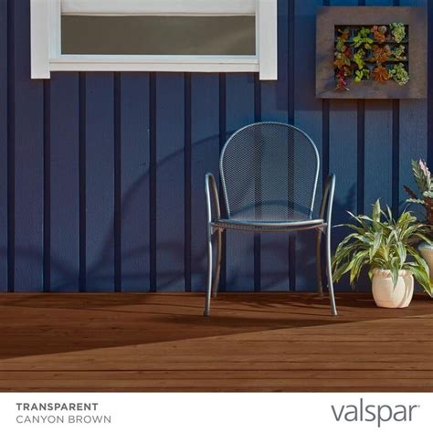 Valspar Pre-Tinted Canyon Brown Transparent Exterior Wood Stain and Sealer (1-Gallon) in the ...