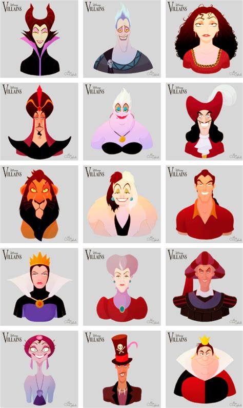 Disney Villains, by MarioOscarGabriele | Malvados de disney, Villanos de disney, Animación disney