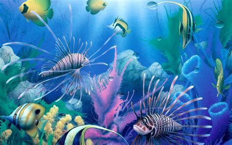 Vibrant Underwater Scene: HD Fish Wallpaper