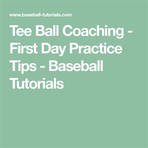 Tee Ball Coaching – First Day Practice Tips | Coach tee, Coaching, Tips