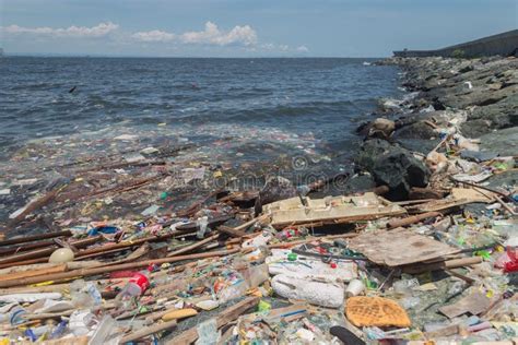 Manila, Philippines - May, 18, 2019: Ocean Plastic Pollution in Manila ...