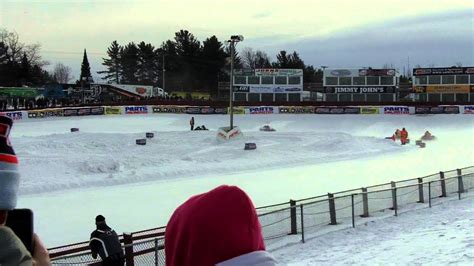 F500 Sport Ice Oval Snowmobile Race in Eagle River, WI. - YouTube